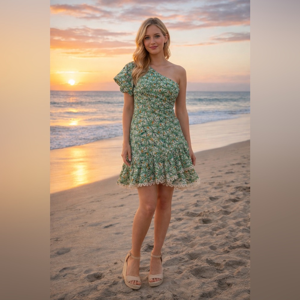 FARM Rio Mini Toucans One-Shoulder Dress